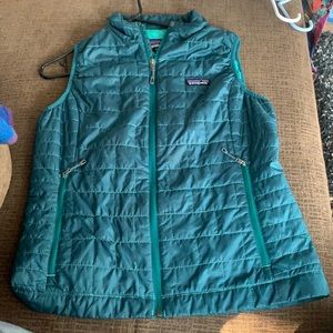green Patagonia vest